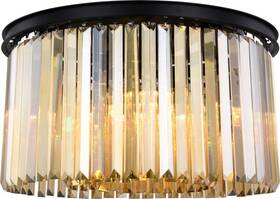 1238f26mb-gt Elegant Lighting 1238f26mb-gt/rc Sydney Flush Crystal Ceiling Light-golden Teak