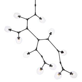 1712g73bk Elegant Lighting 1712g73 Cavoli 11 Light 74 Inch W Abstract Chandelier - Black