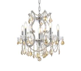 2800d20c-gt Elegant Lighting 2800d20c-gt/rc 2800d20-gt/rc Maria Theresa 6 Light 20 Inch W Crystal - Chrome