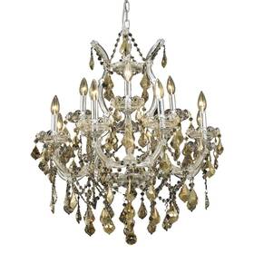 2800d27gt-gt-rc Elegant Lighting 2800 M Theresa 13-lt 27 Inch Royal Cut Chandelier Smoke -