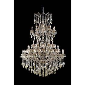 2800g54gt-gt-rc Elegant Lighting 2800 M Theresa 61-lt 54 Inch Royal Cut Chandelier Smoke -
