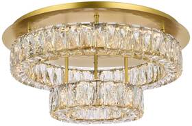 3503f22l2g Elegant Lighting Monroe 22 Inch Wide Gold And Clear Crystal Led Ceiling Light