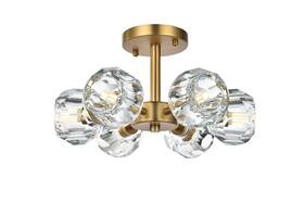 3505f14sg Elegant Lighting 3505f14 Eren 6 Light 14 Inch W Semi-flush Ceiling - Gold