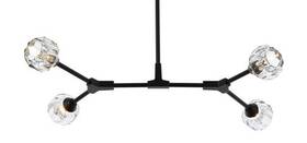 3508d30bk Elegant Lighting 3508d30 Zayne 4 Light 21 Inch W Multi Pendant - Black