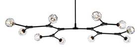 3508d56bk Elegant Lighting 3508d56 Zayne 10 Light 35 Inch W Multi Pendant - Black