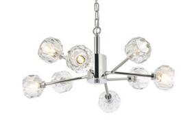 3509d24c Elegant Lighting 3509d24 Graham 8 Light 24 Inch W Multi Pendant - Chrome