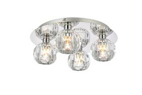 3509f14c Elegant Lighting 3509f14 Graham 4 Light 14 Inch W Flush Mount Ceiling - Chrome