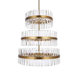 6200g36l3sg Elegant Lighting 6200g36l3 Serephina 46 Light 36 Inch W Crystal - Gold