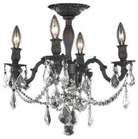 9204f17db Elegant Lighting 9204f17db/rc Vintage Rosalia Flush Mount With Crystals