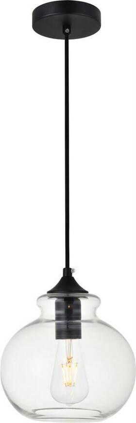 Ld2245bk Elegant Lighting Destry Black Pendant Light With Sleek Clear Glass