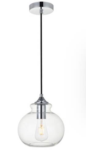 Ld2245c Elegant Lighting Single Light Pendant Chrome Glass