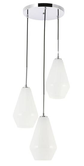 Ld2263c Elegant Lighting Chrome Pendant 3 Light Kitchen Fixture Modern Chandelier Dining Room