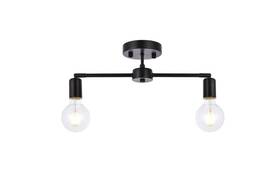 Ld2348bk Elegant Lighting Ld2348 Zane 2 Light 22 Inch W Semi-flush Linear - Black
