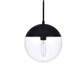 Ld6033bk Elegant Lighting Ld6037 Eclipse 1 Light 10 Inch W Pendant - Black
