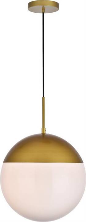 Ld6048br Elegant Lighting Eclipse Brass Pendant Light With Frosted Glass