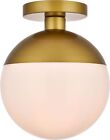 Ld6066br Elegant Lighting Ld6066 Eclipse 1 Light 10inch.w Semi-flush Globe White