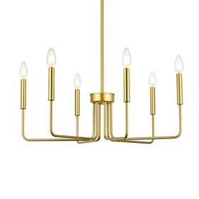Elegant Lighting Ld742d26bra Ld742d26 Willa 6 Light 26 Inch W Candle Pendant - Brass
