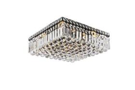 V2032f16bk-rc Elegant Lighting V2032f16 Rc Maxime 6 Light 16inch.w Flush Mount Black