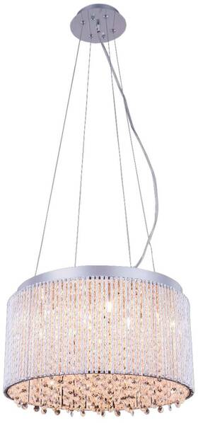 V2092d16c Elegant Lighting V2092d16c/rc Contemporary Chrome Crystal Pendant Light With 10 Bulbs