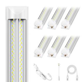 100w Elekico 797430054375 6 Pack 8ft Led Shop Light Super Bright 15000lm 5000k V Shape Sho