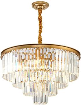Elgobst 791783471421 Gold Modern Crystal Chandelier Lighting K9 Round Hanging Ceiling L