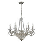 11366 Elk Fontaine Chandelier La Sunset Silver 6 Empire 3 Crystal Lighting 9-lt