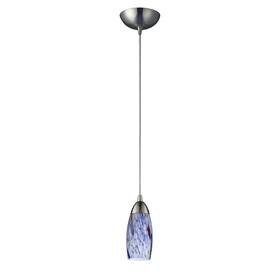 Elk Home 748119110127 Milan Mini Pendant - 1-light In Satin Nickel Finish With Starburst Blue Glas
