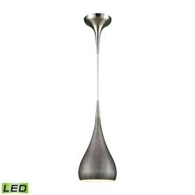 1-lght Elk Lighting 31341/1wz-led Lindsey Mini Pndnt Satnckl With Zinc Shade