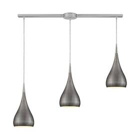 3-lght Elk Lighting 31341/3l-wz Lindsey Linear Mini Pndnt Satnickel With Weathered