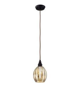 46007 Elk Lighting 748119041315 Danica 1-light Oiled Bronze Ceiling Mount Pendant