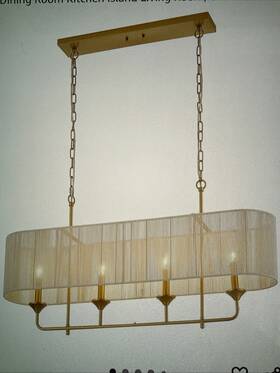 Elyccupa 438-scd-4 42 Inch Hand Woven Rattan Large Island Light Linear Boho Chandelier White And Brass