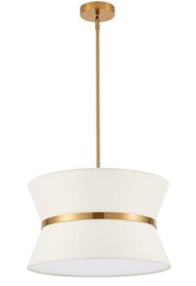 Sc044-1 Elyccupa Elyccuppa Modern Pendant Light With Off White Shade And Brass Finish