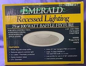 P300-tw-w Emerald 761249030028 Recessed Lighting 75-100 Watt Baffle Fixture White