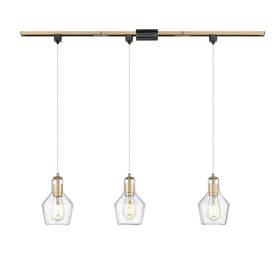 Dye286tp-3 Emliviar Gold 3-light H-type Track Ceiling Light Kitchen Pendant Fixture Seeded Glass