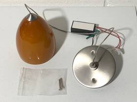 931tlabel Encompass Lightning Lighting Group Orange Brown Glass Pendant Bell Hanging Light Fixture 1