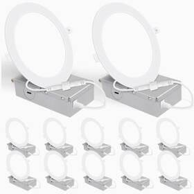 Energetic 744110208108 12 Pack 6 Inch Ultra-thin Led Recessed Lighting W Junction Box 5000k