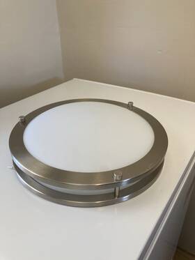 E3fmb1522t-93050 Energetic Lighting 14 Inch 3-watt Brushed Nickel Round Double Ring Flushmount Ceiling Light