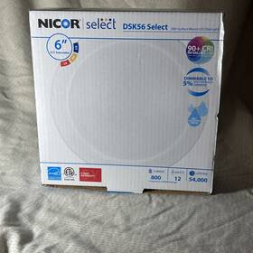 Dsk56select Energy Star Nicor Led Dsk56 Select Slim Surface Mount Disk Light Selectable 800l
