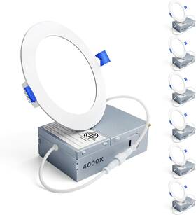0910-006 Ensenior 6 Pack 4 Inch Ultra-thin Led Recessed Ceiling Light With Junction Box