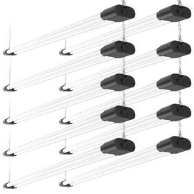 4400 Ensenior 769044062381 10 Pack Linkable Led Shop Light 4ft For Garage High Lumens 36