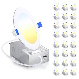 Ensenior 769044199032 24 Pack 4 Inch Led Recessed Ceiling Light Dimmable 2700k-6000k 6cc