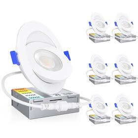 5cct Ensenior 769044650014 6 Pack 4 Inch Led Gimbal Recessed Light With Junction Box