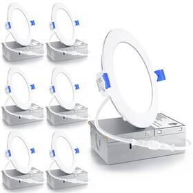 Ensenior 769044656825 6 Pack 4 Inch Ultra-thin Led Recessed Ceiling Light With Junction Bo