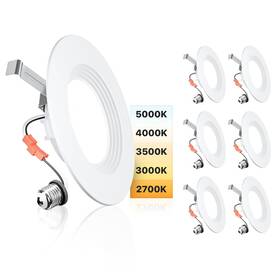 5cct Ensenior 769044658249 5/6 Inch Led Can Lights 6 Pack Retrofit Recessed Lighting