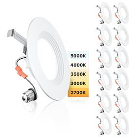 5cct Ensenior 769044658300 5/6 Inch Led Can Lights 12 Pack Retrofit Recessed Lighting Baffle