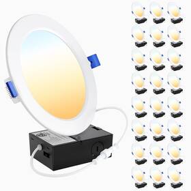 Ensenior 769044660020 24 Pack 6 Inch Ultra-thin Led Recessed Lighting With Junction Box 2
