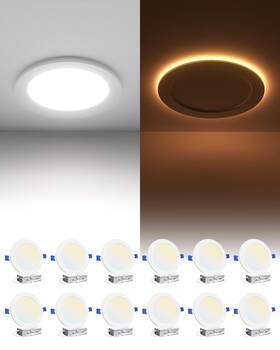 2700k-5 Ensenior 769044662840 12 Pack 6 Inch Led Recessed Ceiling Light With Night Dimmable