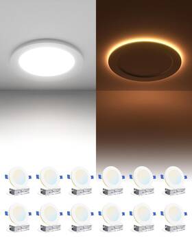 Ensenior 769044663021 12 Pack 4 Inch Led Recessed Ceiling Light With Night Dimmable