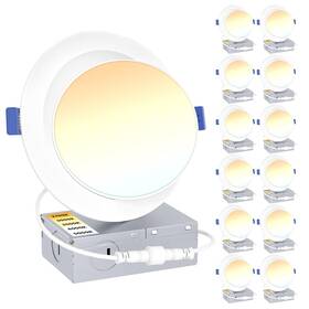 5cct Ensenior 769044669924 12 Pack 6 Inch Gimbal Led Recessed Lighting 90 Rotatable And