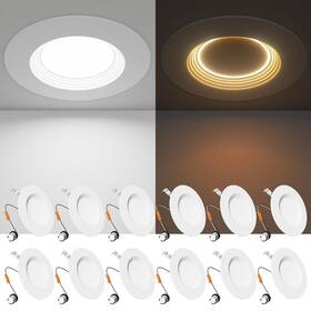 5cct Ensenior 769044671804 5/6 Inch Led Can Lights With Night Light 12 Pack Retrofit